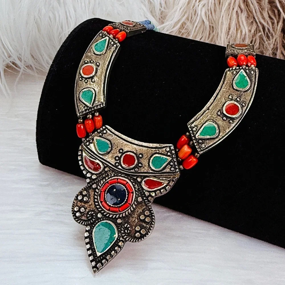 Bohemian chic southwestern style Colorful Statement Necklace
